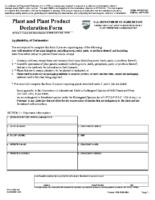 Declaration form in accordance with the Lacey Act
